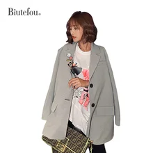 2019 Autumn embroidery chic jackets fashion cartoon sequins women Blazers