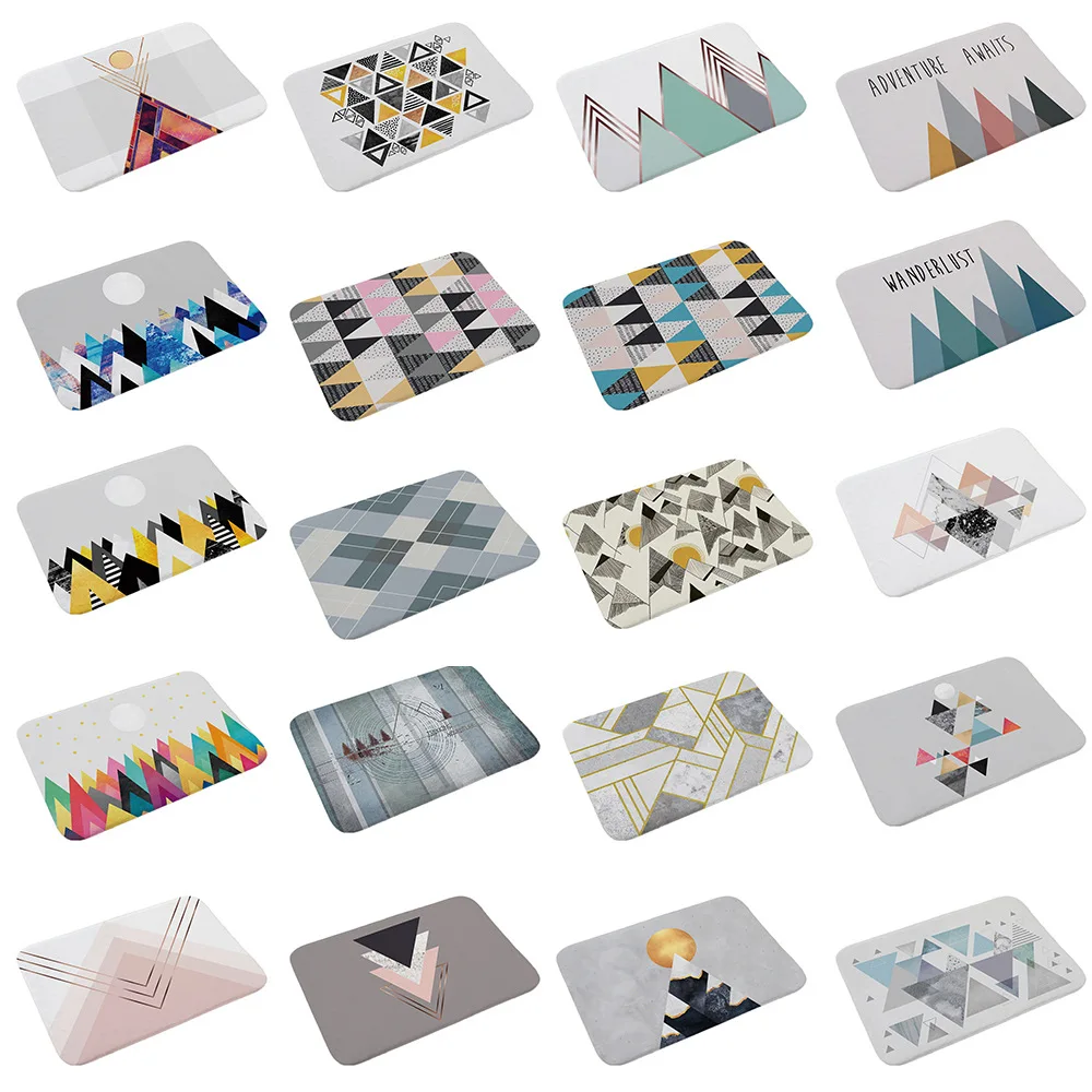 Геометрический Рисунок дверной коврик анти-скольжения Мат из мягкой фланели полас, Гостиная коврик у входной двери в продаже