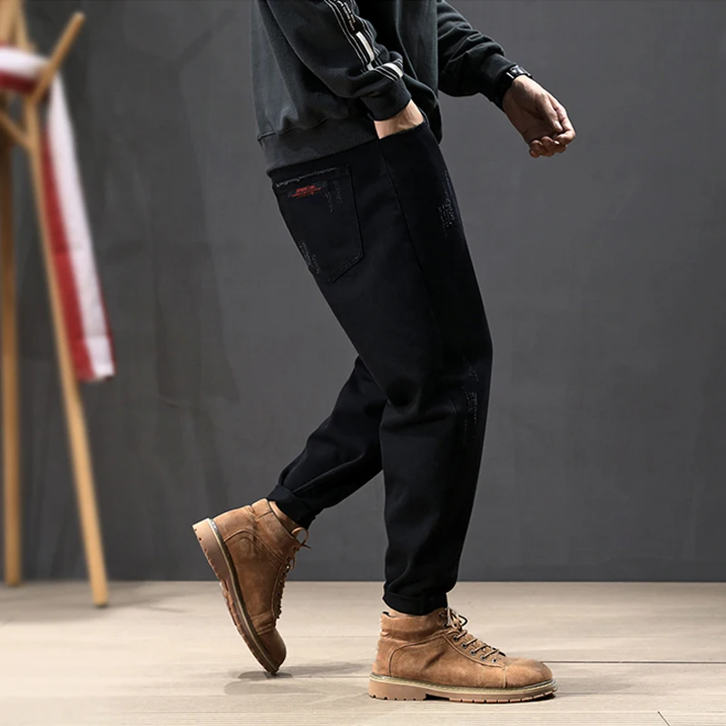 Korean Fashion Men Jeans Vintage Designer Loose Fit Black Harem Pants Tapered Trousers Streetwear Hip Hop Jeans Men Pencil Pants Korean Fashion Men Jeans Vintage Designer Loose Fit Black Harem Pants Tapered Trousers Streetwear Hip Hop Jeans Men Pencil Pants