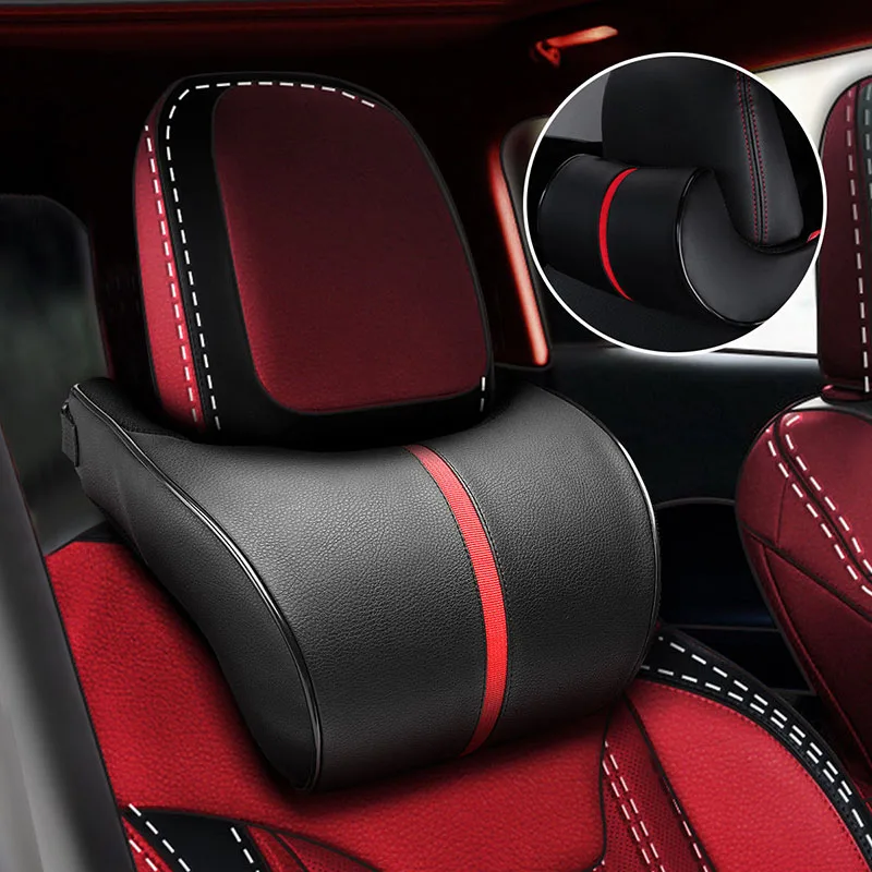 1 шт. Регулируемая Автомобильная кожаная полоса памяти Хлопок Подушка Автомобильное Сиденье Подголовник пригодится