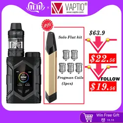 Электронная сигарета Vaptio стены гусеничный комплект 80 Вт FROGMAN RDA/RDTA бак 2,0 мл обновляемая прошивка испаритель TCR 1,3 дюймов экран