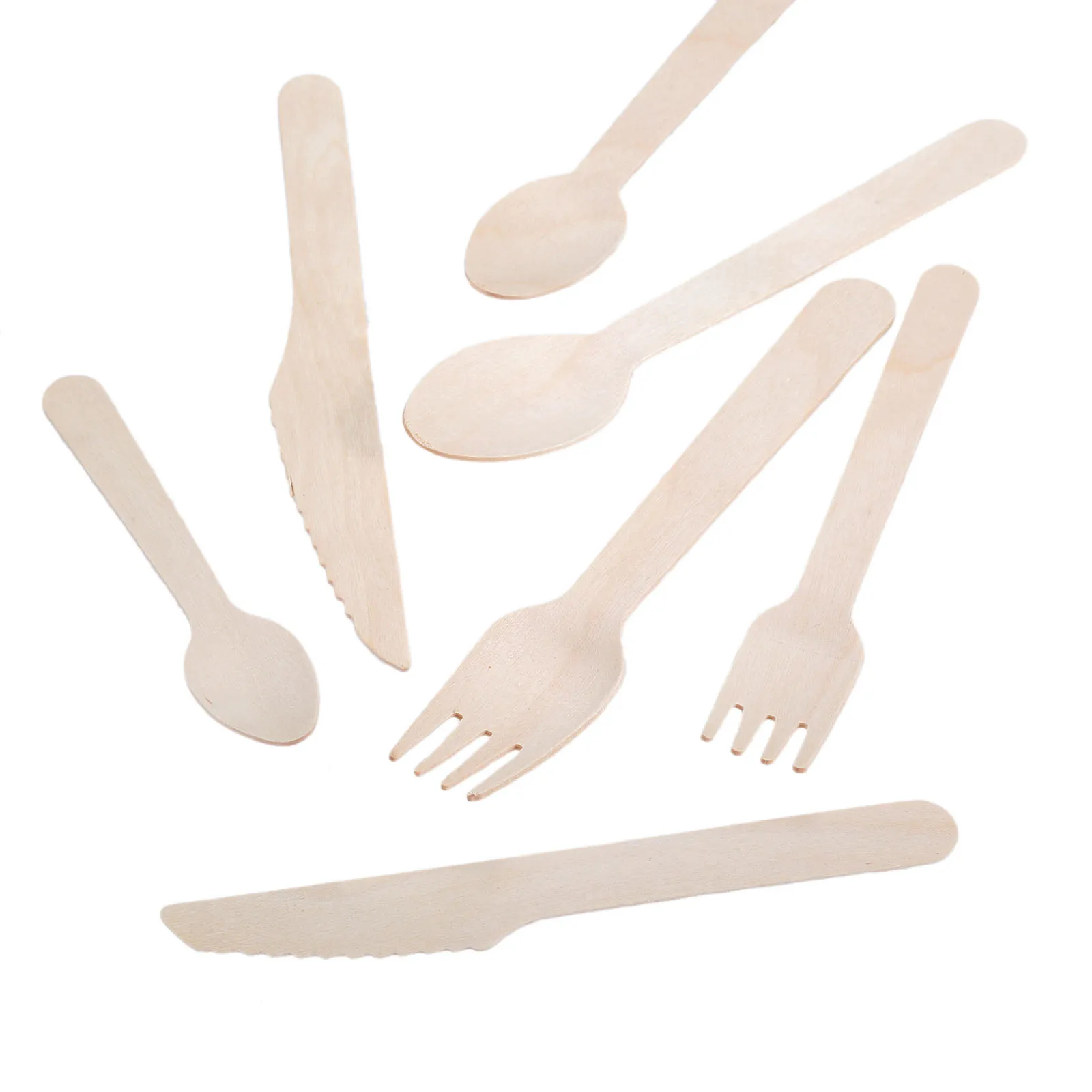 Fourchettes jetables en bois 