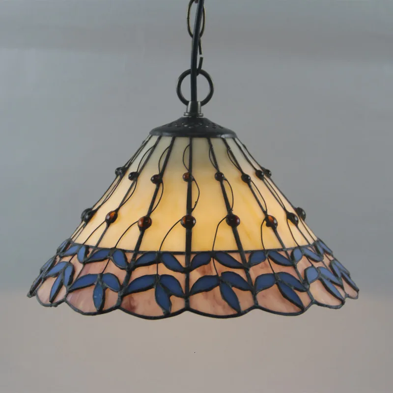 

Stained Glass Lamp European Brief Art Glass Curtain Beads Pendant Lights Living Room Restaurant Suspension Light Fixtures