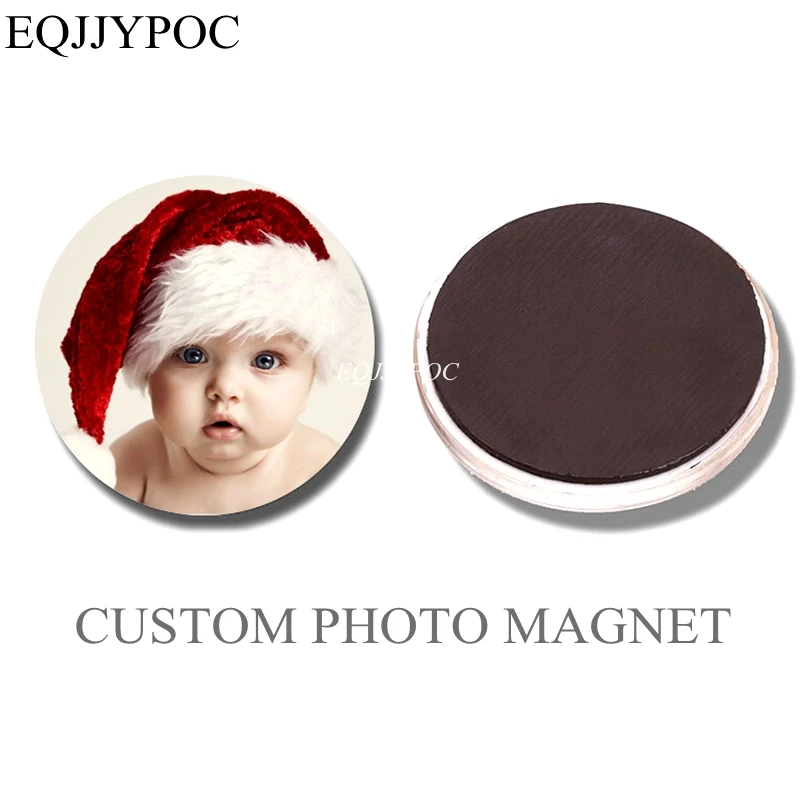

5PCS DIY Personal Custom Fridge Magnet Love Photo Couple Baby Pet Family logo Glass cabochon 30MM/40MM/50MM Magnets Sticker