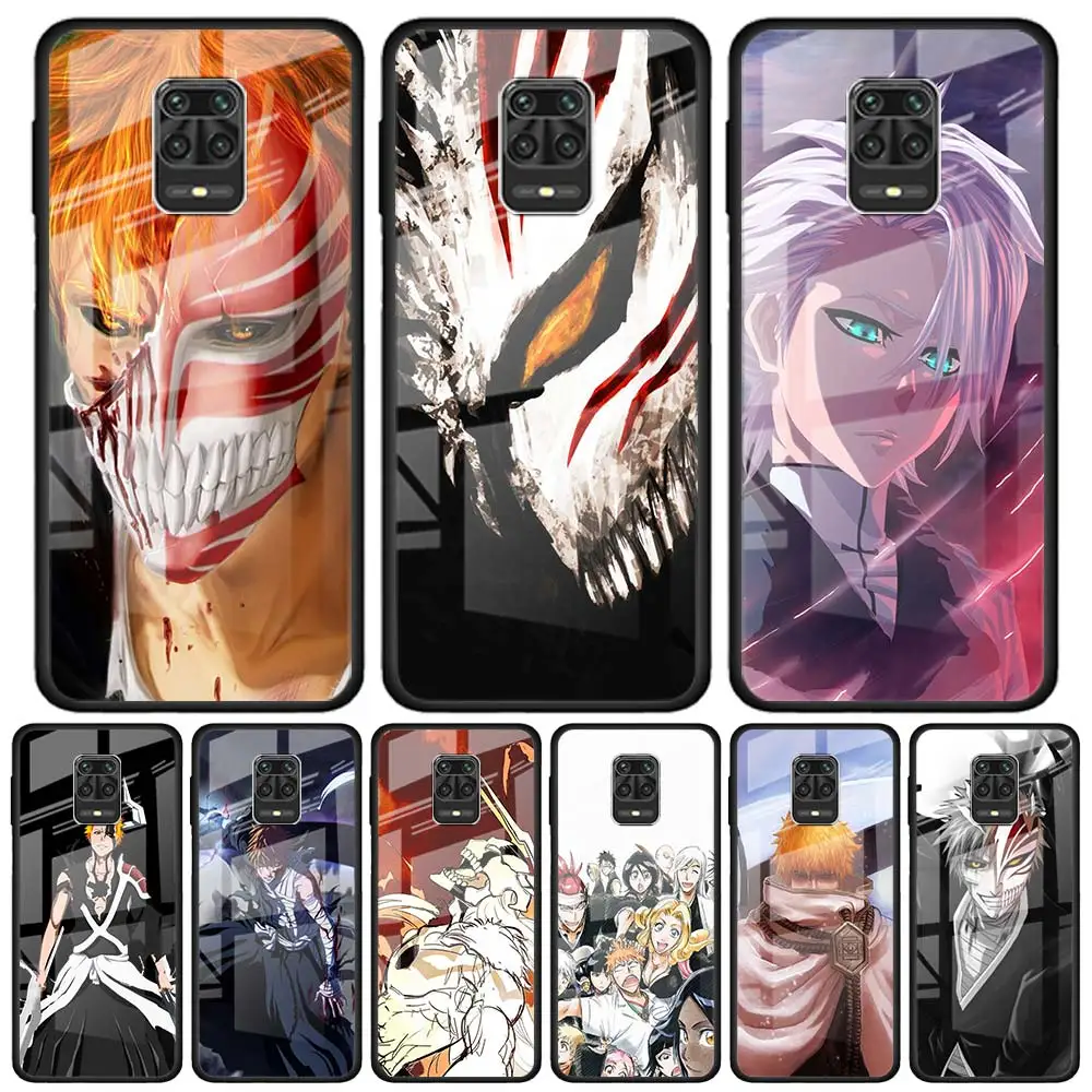 Phone Case for Xiaomi Redmi Note 9S 7 8 9 Pro 8T 9T K20 K30 8A 9A 9C Tempered Glass Housing Cover Japanese anime Bleach | Мобильные