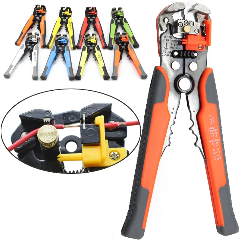 

Yalku Multi Tools Pliers Stripper Cutter Cable Wire Capability 0.2-6mm2 Crimper Acutomatic Electrical Repair Tools