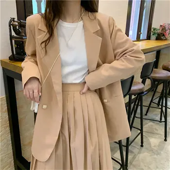 

Alien Kitty Hot Autumn Solid Large Size Loose Fashion Office Ladies Work All-Match High Quality Cute Elegant Slimming Blazers