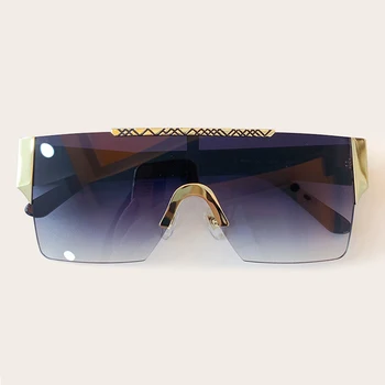 

Oversize Square Sunglasses Women Men Vintage Rimless One Piece Personality Sun Glasses For Female UV400