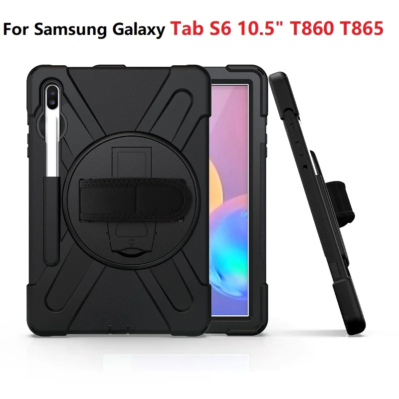 Высокопрочный защитный чехол для samsung Galaxy Tab S6 10 5 &quotT865 T860 360 Вращающийся держатель