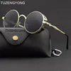 TUZENGYONG Fashion Polarized Steampunk Sunglasses Men/Women Round Metal Carving Vintage Sun Glasses Gothic UV400 Sunglass ► Photo 2/6