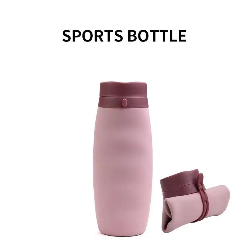 

600ml Silicone Collapsible Water Cup Fashion Portable High Temperature Resistant Sports Bottle Outdoor Travel Compression Bottle