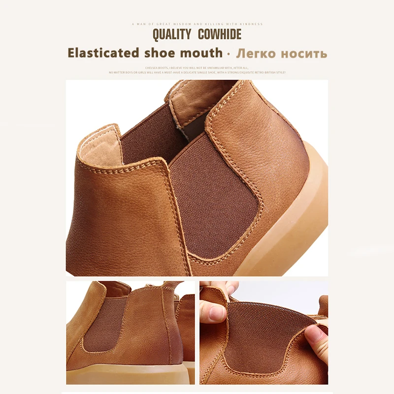 Skup KATESEN jesienno zimowa pluszowe ciepłe oryginalne skórzane buty męskie cały sezon obuwie robocze męskie botki z futerkiem Outdoor chelsea boots
