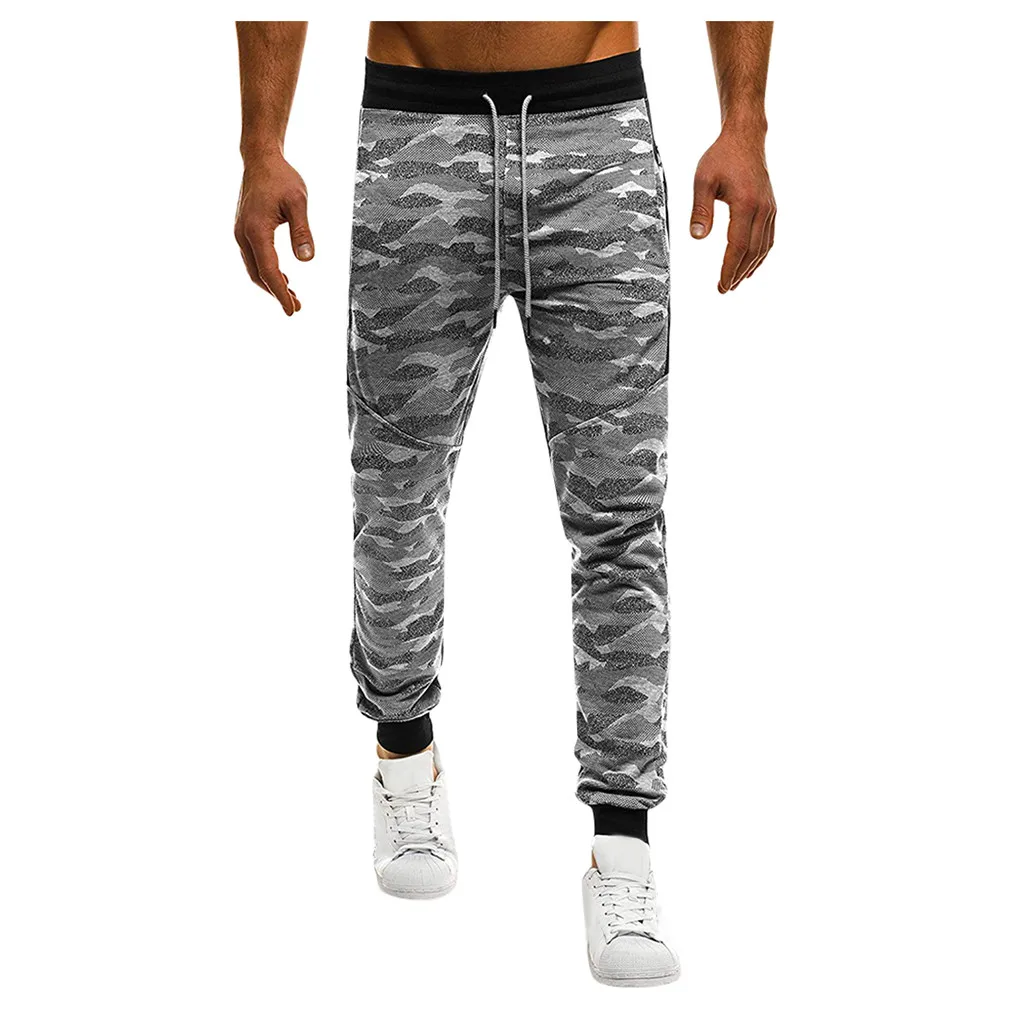 KANCOOLD Pants Elastic Waist Ankle-Length men Pants Casual Sport Pants Slim Fit Plaid Trousers Running Joggers Nov1
