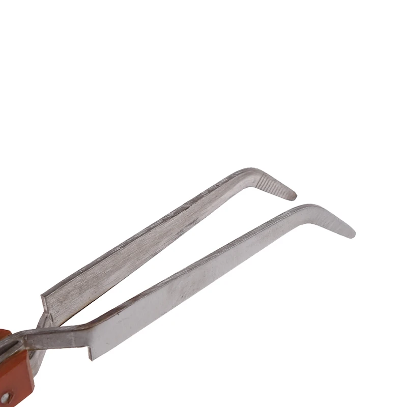 Straight Curved Tip Selflock Tweezer Cross Locking Jeweler Jewelry Making Tool
