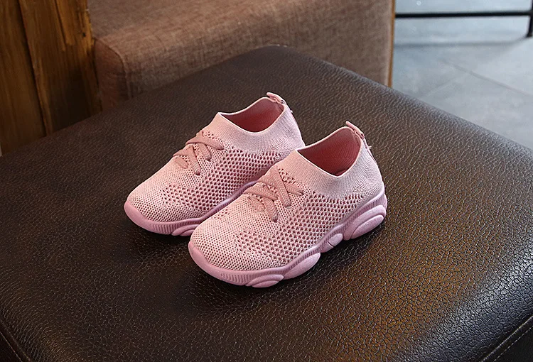 Size 22-39 New Baby Sneakers Fashion Children Flat Shoes Infant Kids Baby Girls Boys Solid Stretch Mesh Sport Run Sneakers Shoes girls shoes