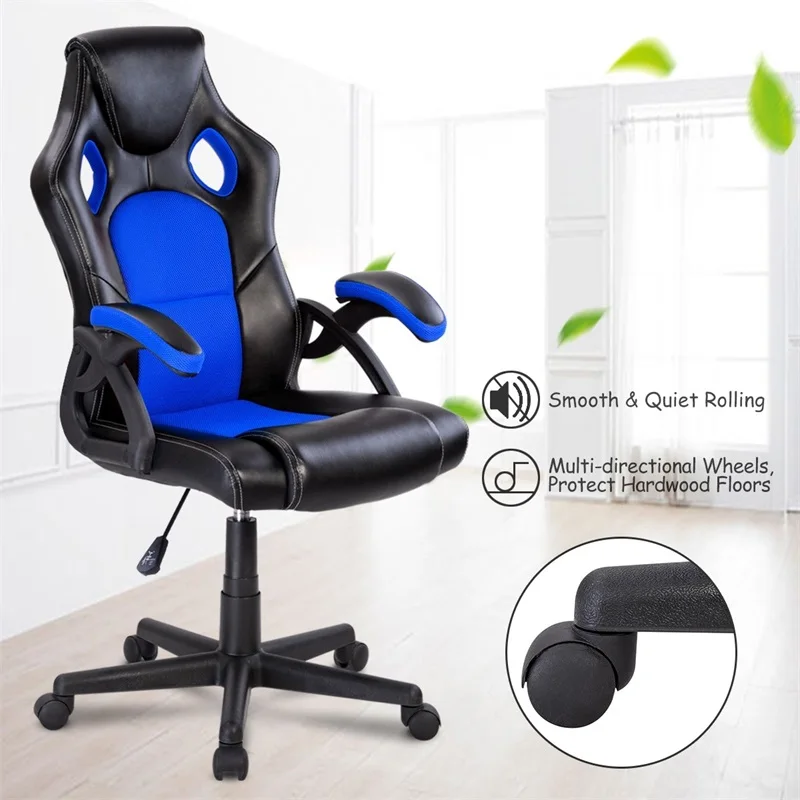  PU Leather Bucket Seat Executive Racing Style Swivel Lift Office Chair Desk Computer Gaming Chair A
