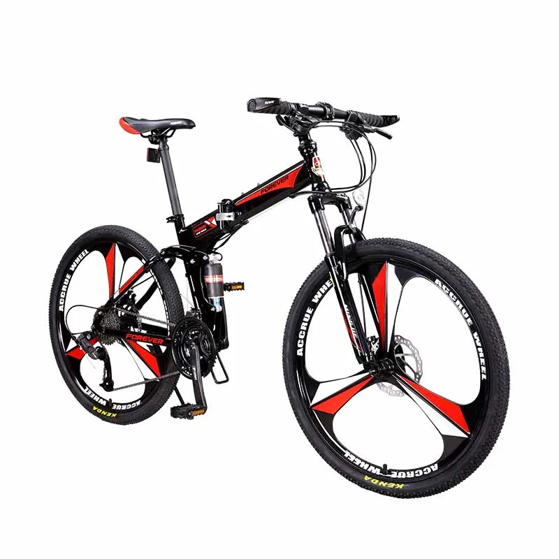 26 Inches Mountain Bike Bicycle Folding Adult Male 27 Speed Off-road Double Shock Absorption Soft Tail