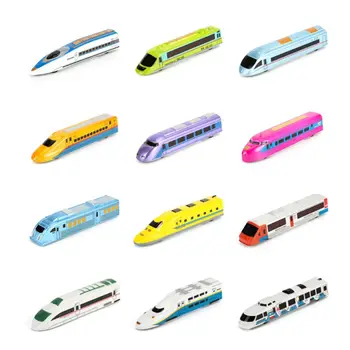 

12Pcs Train Model Toy Miniature Simulation Bundle Pull Back Toy Trains for Kids