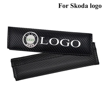 

For Skoda Car seatbelt cover auto logo emblem safety belt shoulder pad protector seat belts paddding cushion car accessories
