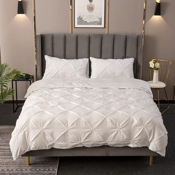 

Nordic Solid Color Bedding Set Bedcloths Pillowcases Gray Bed Linens Set Adults Soft Bed Duvet Cover Set US Twin Queen King