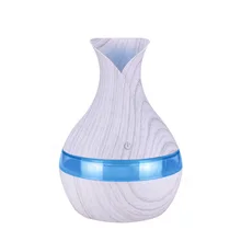 300ml Aroma Essential Oil Diffuser Ultrasonic Air Humidifier with white Wood Grain 7 Color Changing LED Lights for Living Room