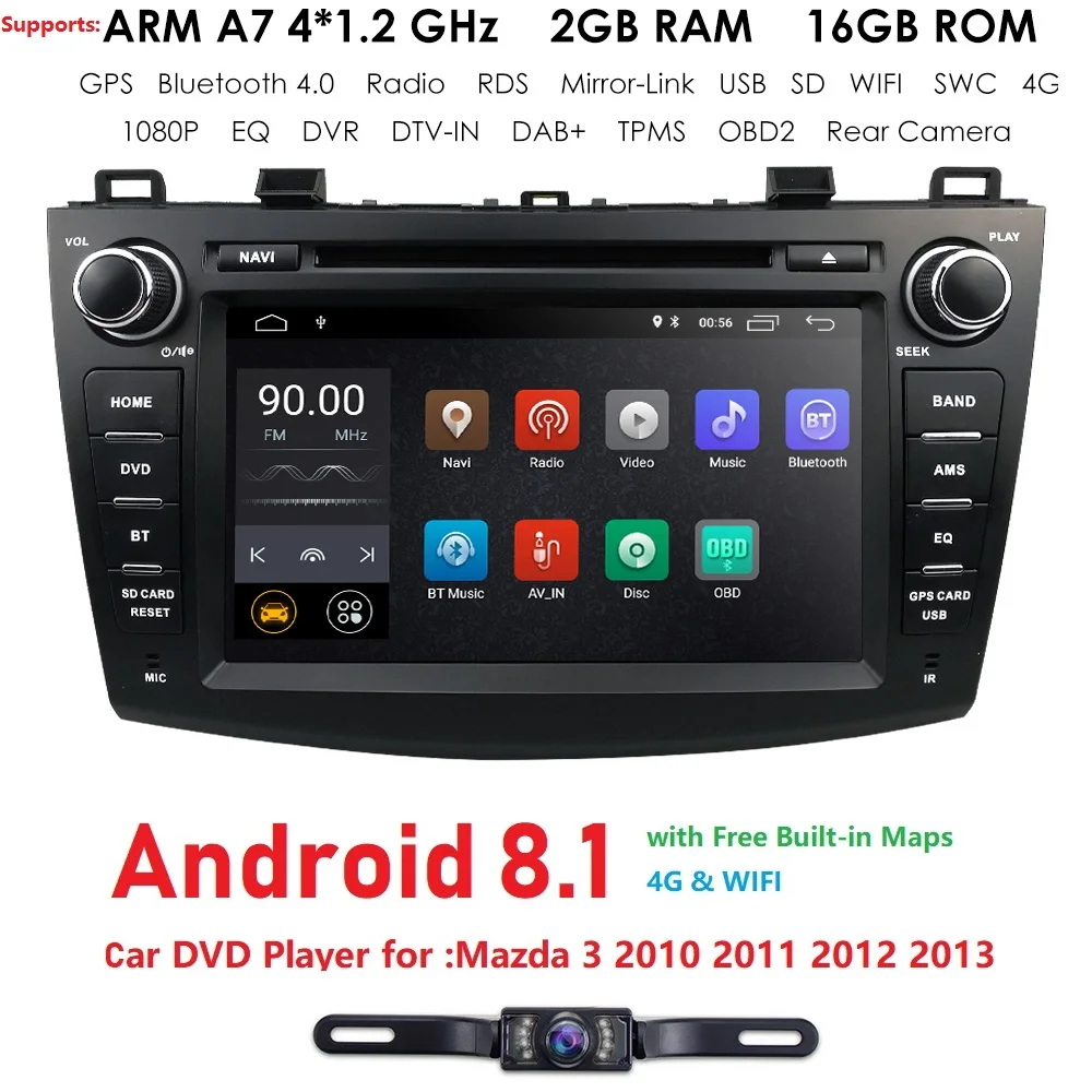 

Quad Core Android 9.0 8 inch Car DVD For Mazda 3 Axela 4G SIM Car Multimedia Mazda 3 Bluetooth 4.0 WIFI Option TPMS