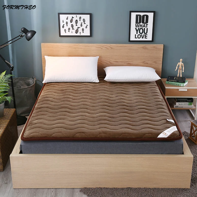 Mattress topper 4 VESCOVO 90*200 120*200 150*200 фланелевый матрас коврик, сохраняющий тепло, напольный коврик для спальни, двойной размер, королева, татами, зимний лежак, Топпер - Цвет: Mattress topper 4