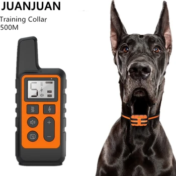 500M Dog Training Collar Pet Electric Remote Control Collar Waterproof Rechargeable Dog Training Tool with LCD Display 30% OFF