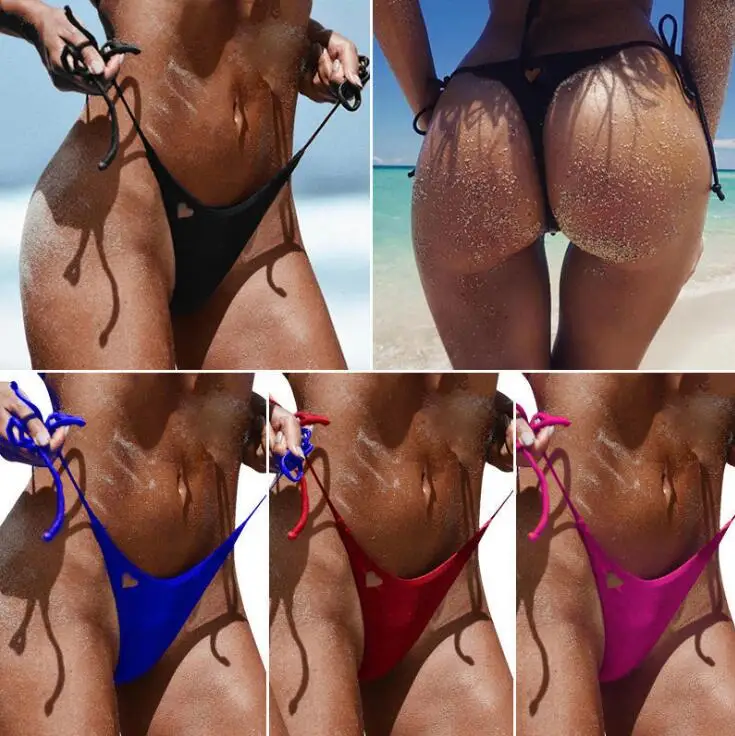 Women's Sexy Micro Hole Beachwear bathing Swimming Swimwear T-Back Thong G String Underwear panties bikini pants 2019 | Женская