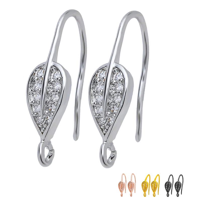 Peixin Luxus Zirkonia Ohrringe Haken Zubehör Roségold Messing Damen Ohrhänger DIY Schmuckherstellung Charm – Detail 27