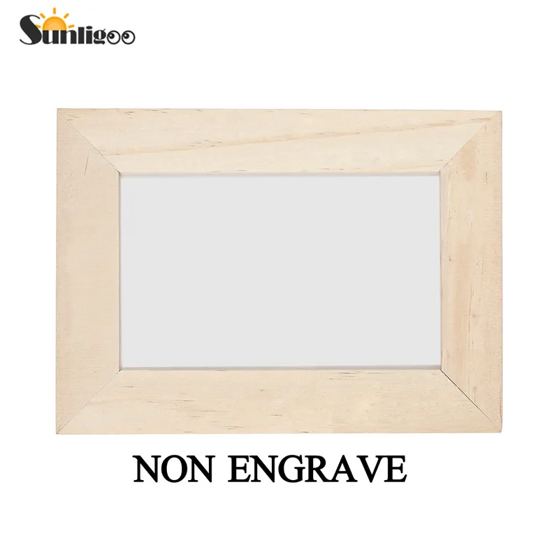 1x Non-Engrave Sunligoo 1x Выгравированная DIY незавершенная деревянная фоторамка 5x7 дюймов настраиваемая фоторамка Фото Настольный дисплей с крафт-коробкой - Цвет: 1x Non-Engrave
