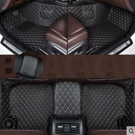 Правая рука водителя кожаные автомобильные коврики для Acura TL 2006 2007 2008 2009 2010 2011 2012-пользовательский автомобиль ковровые покрытия - Название цвета: Black with beige