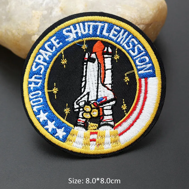 Космический UFO кот животное вышитые нашивки железные на одежду шляпа DIY значки полосы аппликация Одежда рюкзак жакет наклейки