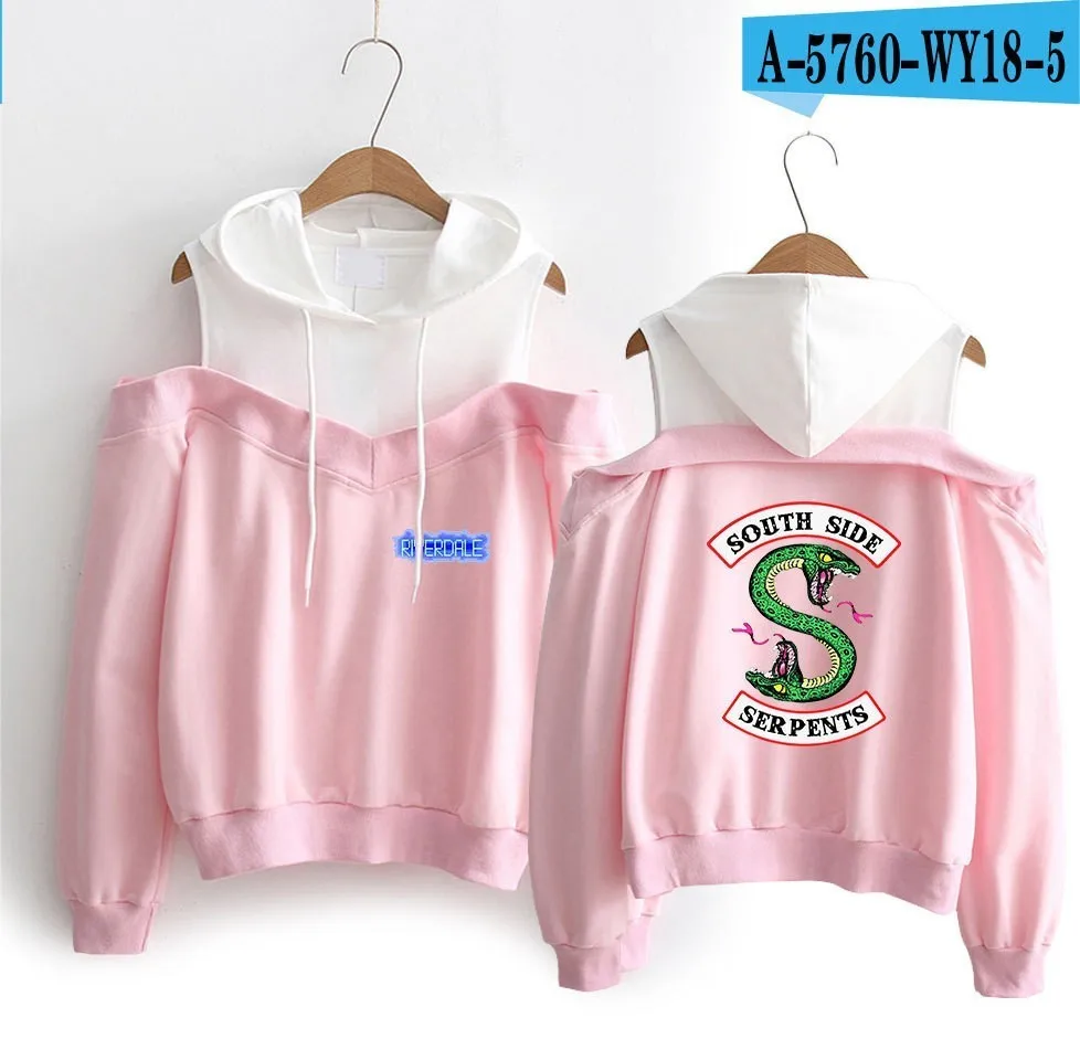 A-5760-WY18-5 Kpop ривердейл с открытыми плечами толстовка Для женщин Harajuku "South Side serpents" ривердейл толстовки Southside толстовки Для женщин - Цвет: A-5760-WY18-5