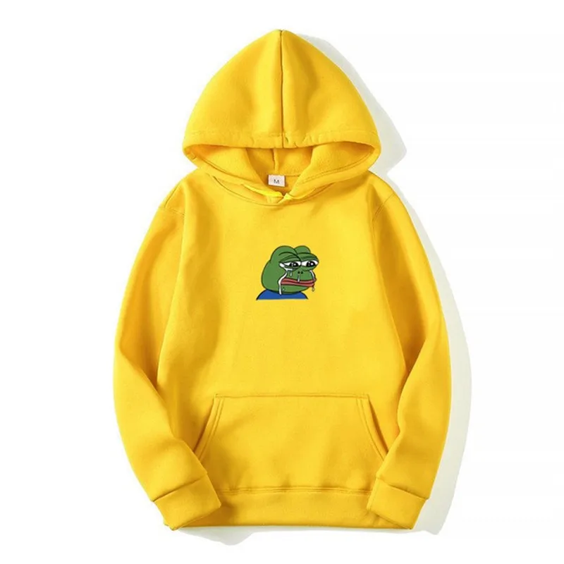 Sad tearing frog Print Hoodies Men Women Sweatshirts New Harajuku Hip Hop Hoodies Sweatshirt Male Japanese Street clothing