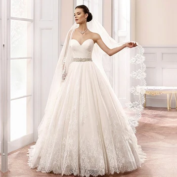 

ZJ9023 2019 2020 New Stock White/Ivory Pleat Beading Crystal Ball Wedding Dress Bride Gowns US Size 2-26