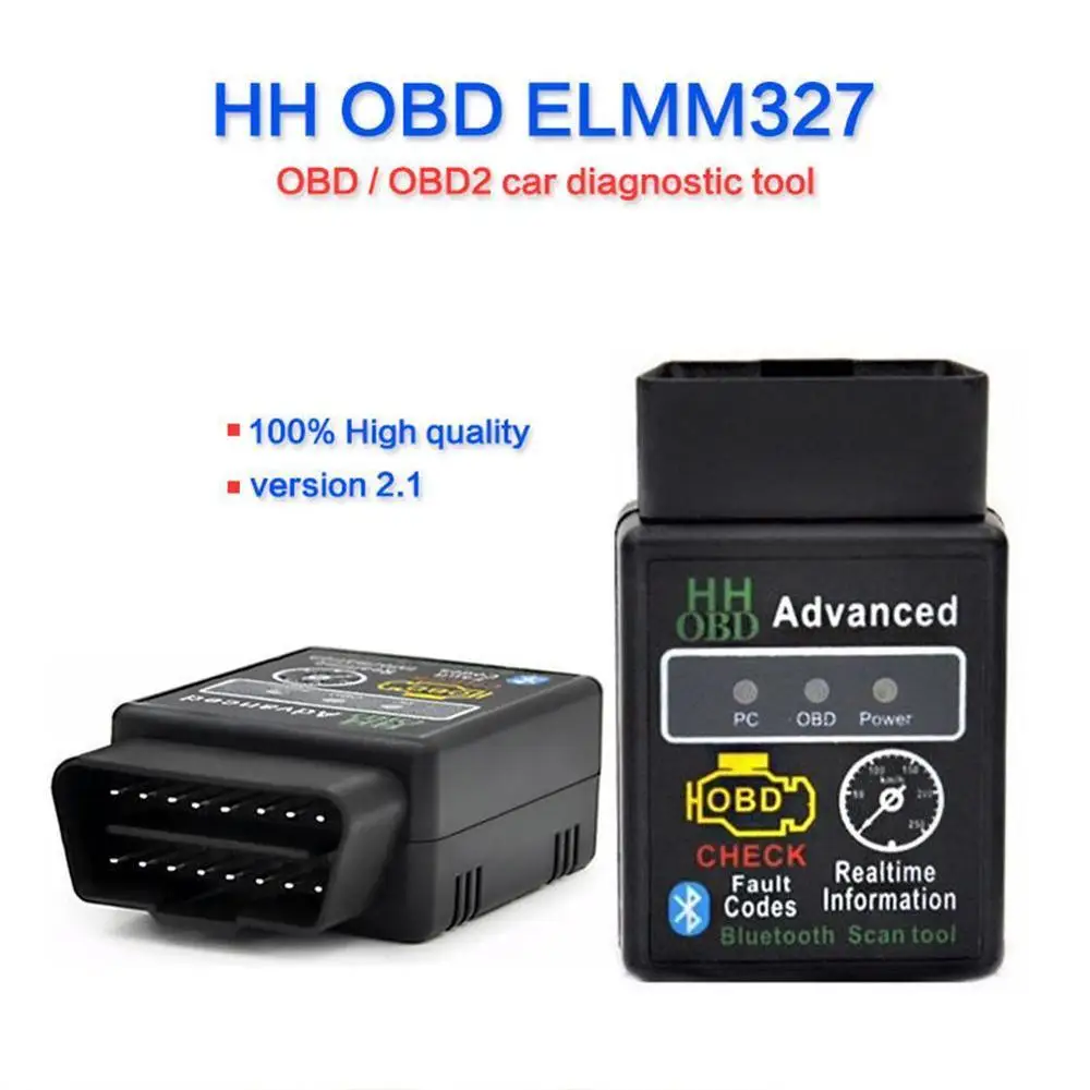 Автомобильный диагностический инструмент ELM 327 OBD Автосканер считыватель кодов для Android Крутящий момент Супер Мини hhobd ELM327 Bluetooth V2.1V1.5 OBD2 - Цвет: elm327 HH OBDII V1.5
