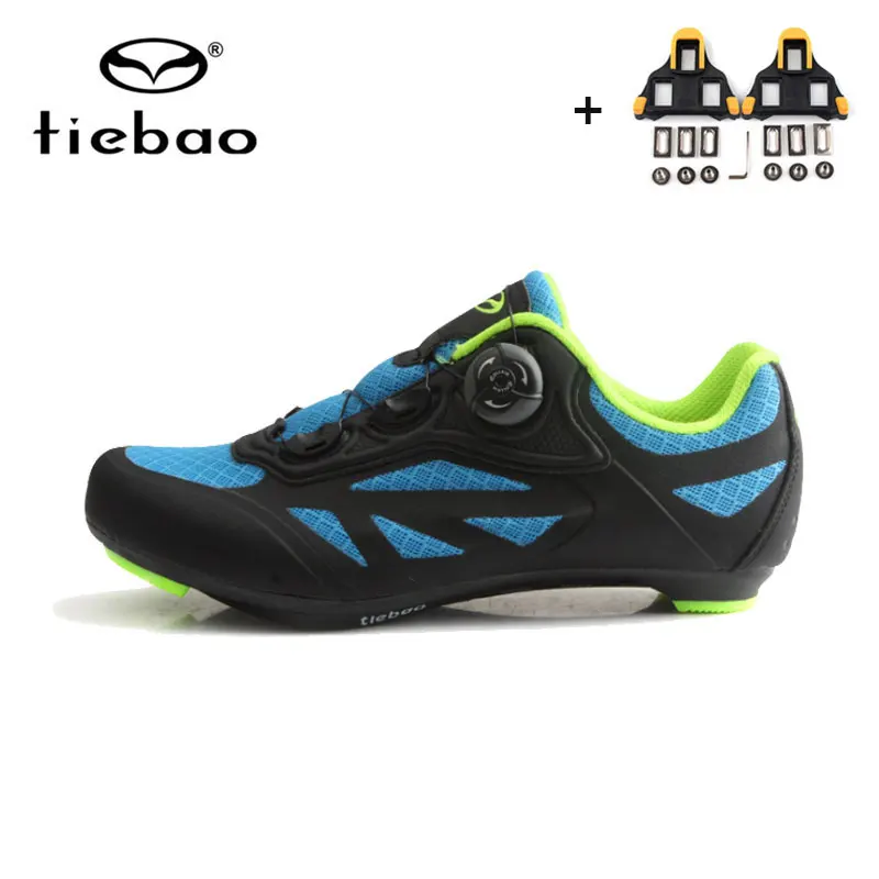 1903 blue cleats Tiebao/Новинка; обувь для шоссейного велоспорта; самоблокирующаяся Ультралегкая дышащая обувь; обувь для велосипеда; Профессиональные гоночные спортивные кроссовки - Цвет: 1903 blue cleats