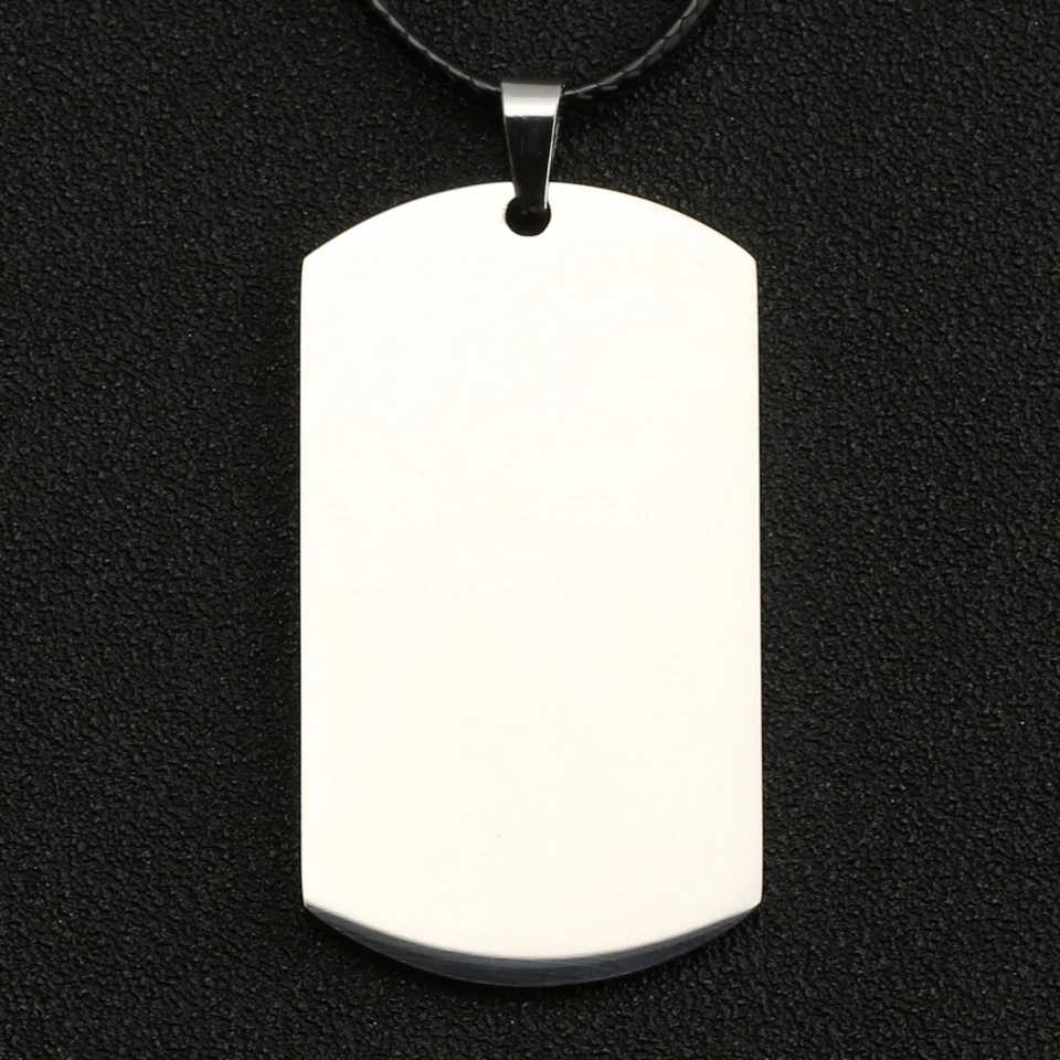 Собачья бирка ожерелье DogTag Военная армейская табличка с гравировкой ID пустой серебряный полированный кулон ювелирные изделия из нержавеющей стали для мужчин