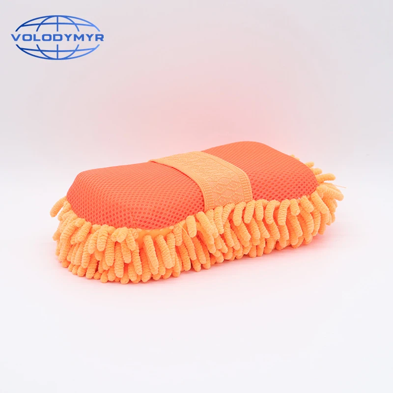 1PCS ORANGE Шенилловая губка для автомойки, детали мойки, чистящие средства, аксессуары для чистки колес, тряпка из микрофибры, полотенце - Цвет: 1PCS ORANGE