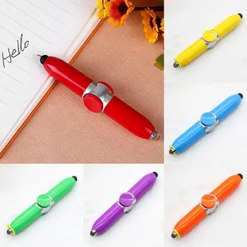 

1pcs Ballpoint Pen Fingertip Gyro Pen Multi-Function Spinner Toy Ball Point Pen Led Light Relieve Stress