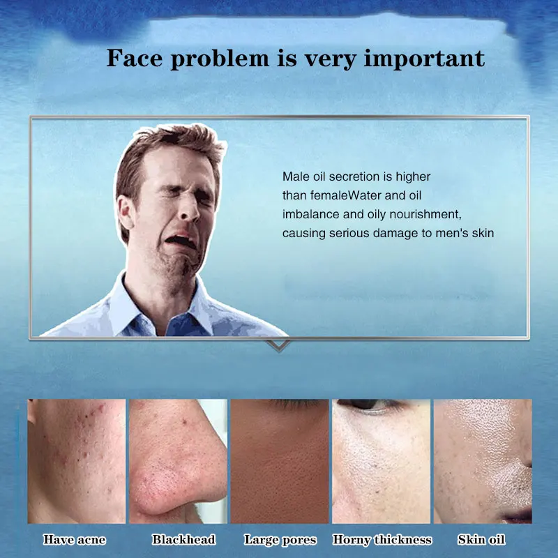Male Facial Cleanser Moisturizing Oil-control Remove Blackheads Acne Face Washing