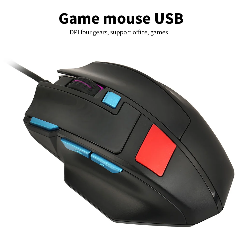 2400 dpi USB Проводная мышь E-Sports Игровая USB Проводная мышь Бесшумная светодиодный Подсветка USB Оптический, эргономический игровой мышь для компьютера