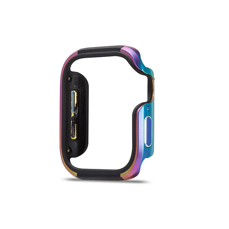 colorful 40mm Подходит для Apple Watch чехол лаконичный сплошной цвет цинковый сплав защитный чехол 40 мм 44 мм - Цвет: colorful 40mm