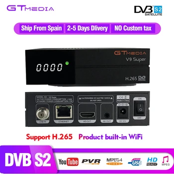 

Gtmedia DVB S2 V9 Super HD H.265 Satellite Receiver TV BOX Freesat built-in WIFI support Dolby,Youtube,Cccam,IPTV Set top boxes