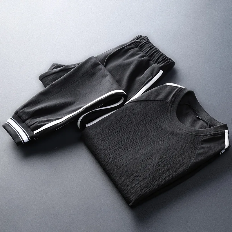 2018-summer-new-men-s-suit-short-sleeve-T-shirt-long-trousers-men-s-casual-sportswear (2)