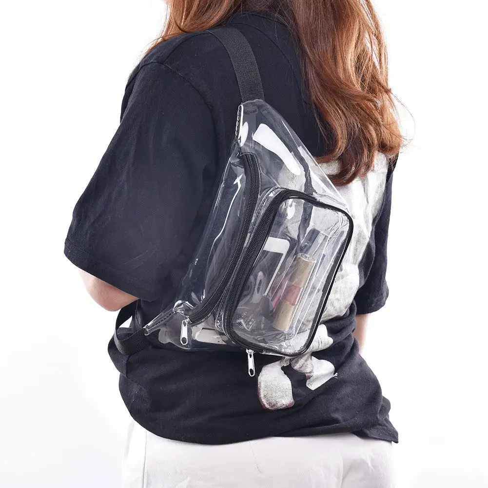 

Transparent Waist Bag Fanny Pack Purse Pockets PVC Clear Waterproof Sports Bags Adjustable Strap Outdoor Beach Travel Chest Bag
