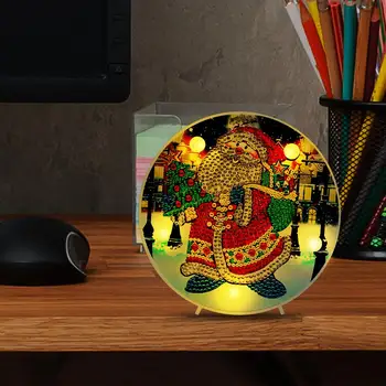 

DIY LED Diamond Painting Festival Decoration Special Shaped Wide Scope of Application Santa Claus Cross Stitch Work Room Decor