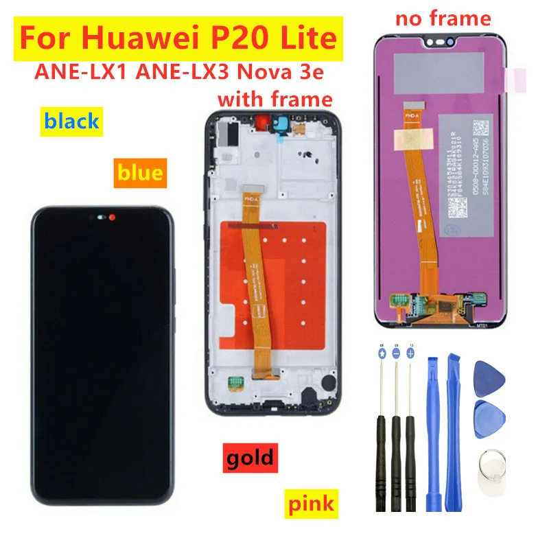 Ips дисплей для huawei P20 Lite ANE-LX1 ANE-LX3 Nova 3e ЖК для huawei P20 Lite ЖК-дисплей+ кодирующий преобразователь сенсорного экрана в сборе