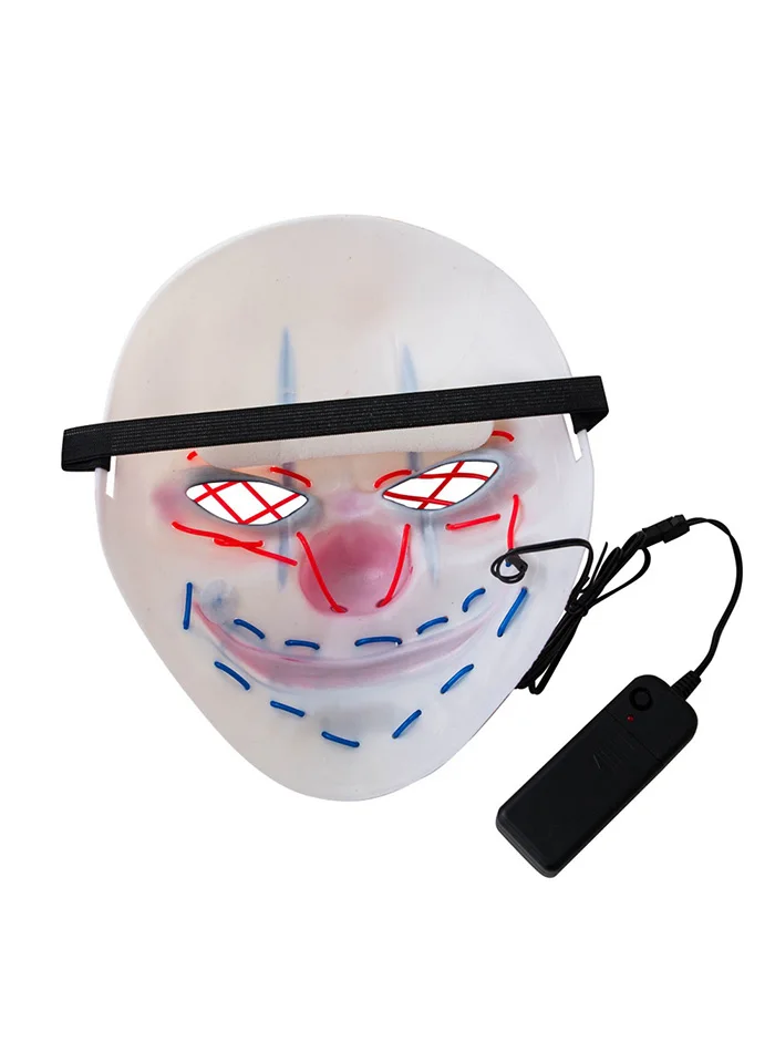 Led Mask Halloween Glowing in Dark Halloween Big Mouth Clown Mask Horror Halloween Dress Up Props Party Supplies - Цвет: A